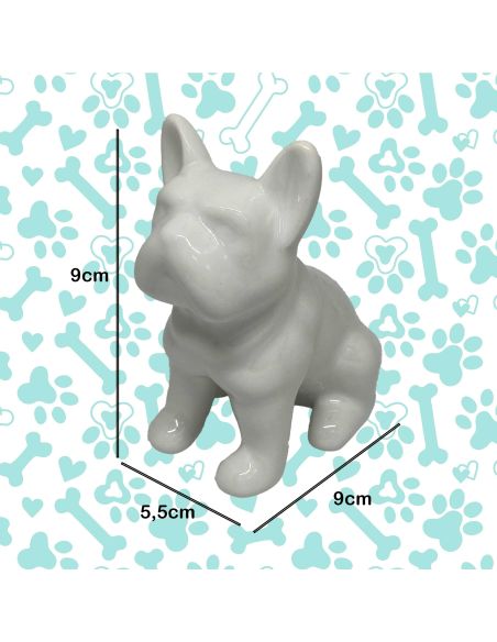 Statue mini Bulldog en Céramique Noire - Hauteur: 9 cm