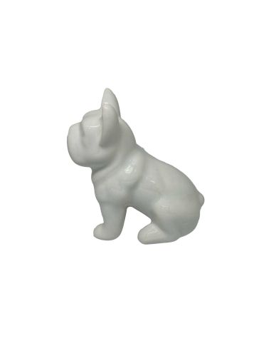 Statue mini Bulldog en Céramique Noire - Hauteur: 9 cm