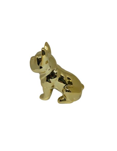 Statue mini Bulldog en Céramique Noire - Hauteur: 9 cm