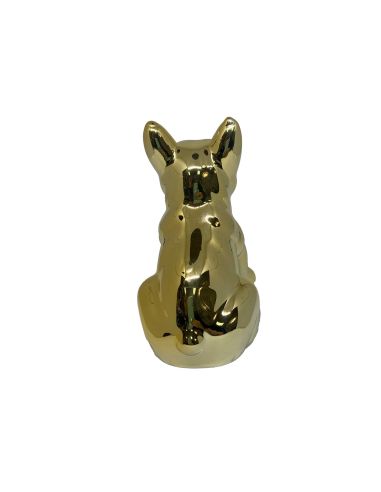 Statue mini Bulldog en Céramique Noire - Hauteur: 9 cm
