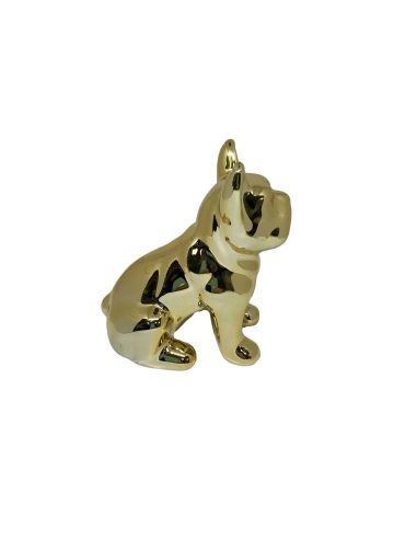 Statue mini Bulldog en Céramique Noire - Hauteur: 9 cm