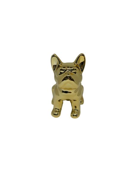 Statue mini Bulldog en Céramique Noire - Hauteur: 9 cm