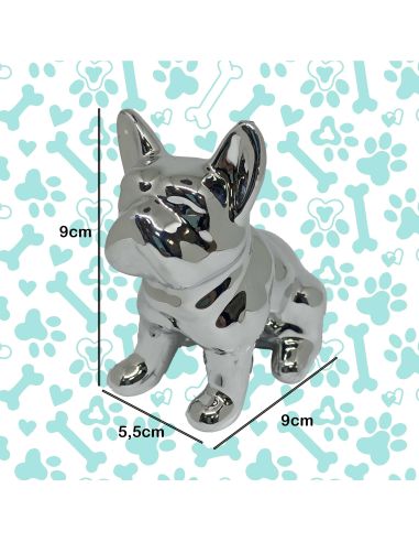 Statue mini Bulldog en Céramique Noire - Hauteur: 9 cm