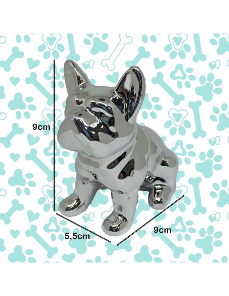 Statue mini Bulldog en Céramique Noire - Hauteur: 9 cm