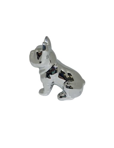 Statue mini Bulldog en Céramique Noire - Hauteur: 9 cm