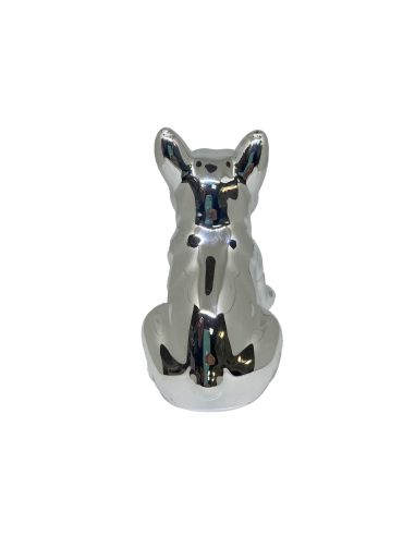 Statue mini Bulldog en Céramique Noire - Hauteur: 9 cm