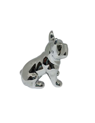 Statue mini Bulldog en Céramique Noire - Hauteur: 9 cm