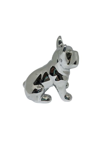 Statue mini Bulldog en Céramique Noire - Hauteur: 9 cm
