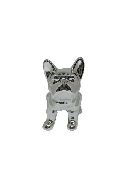 Statue mini Bulldog en Céramique Noire - Hauteur: 9 cm