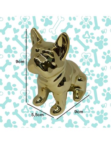 Statue mini Bulldog en Céramique Noire - Hauteur: 9 cm