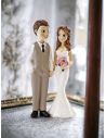 Figurine Couple jeunes Mariés Homme et Femme en Résine - Dimensions : 15 x 7,5 cm