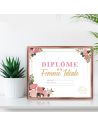 Cadre Diplôme de la Femme Idéale - Dimensions :  25,5 x 21 x 1,5 cm