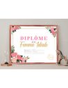 Cadre Diplôme de la Femme Idéale - Dimensions :  25,5 x 21 x 1,5 cm