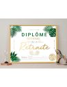 Cadre Diplôme Officiel de la Retraite - Dimensions :  25,5 x 21 x 1,5 cm