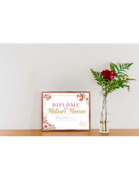 Cadre Diplôme de la Meilleure Maman - Dimensions :  25,5 x 21 x 1,5 cm