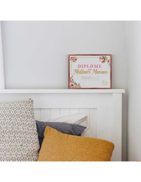 Cadre Diplôme de la Meilleure Maman - Dimensions :  25,5 x 21 x 1,5 cm