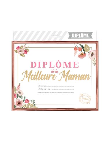 Cadre Diplôme de la Meilleure Maman - Dimensions :  25,5 x 21 x 1,5 cm