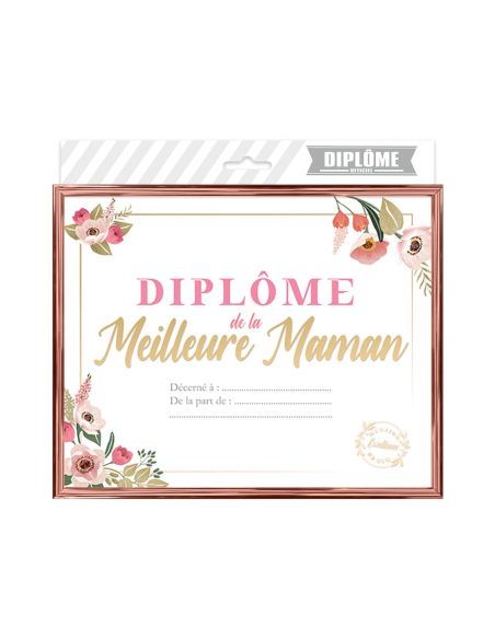 Cadre Diplôme de la Meilleure Maman - Dimensions :  25,5 x 21 x 1,5 cm