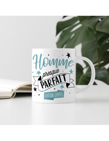 Mug "Homme Presque Parfait" - Dimensions : 11,5 x 8 x 9,7 cm