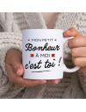 Mug "Mon Petit Bonheur à Moi c'est Toi" - Dimensions : 11,5 x 8 x 9,7 cm