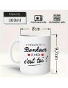 Mug "Mon Petit Bonheur à Moi c'est Toi" - Dimensions : 11,5 x 8 x 9,7 cm