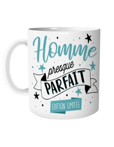 Mug "Homme Presque Parfait" - Dimensions : 11,5 x 8 x 9,7 cm