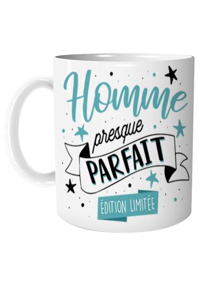 Mug "Homme Presque Parfait" - Dimensions : 11,5 x 8 x 9,7 cm