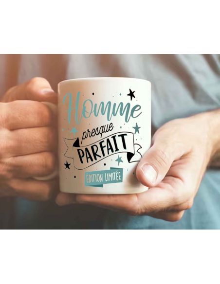 Mug "Homme Presque Parfait" - Dimensions : 11,5 x 8 x 9,7 cm