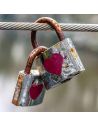 Lot de 2 Cadenas Serrures de l'Amour " Love Lock"  Livré avec 1 Clé