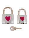 Lot de 2 Cadenas Serrures de l'Amour " Love Lock"  Livré avec 1 Clé
