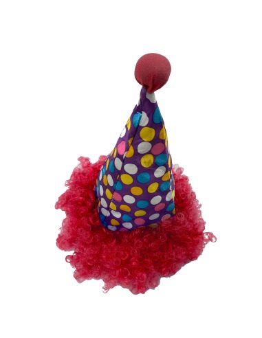 Chapeau de Clown Pointu avec Perruque Assortie / 3 Couleurs Disponibles