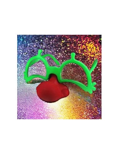 Lunettes Avec Nez de Clown - Couleurs : Vert et Rouge