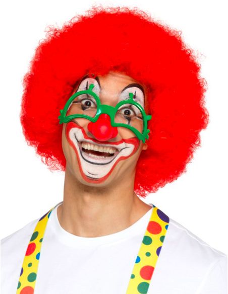 Lunettes Avec Nez de Clown - Couleurs : Vert et Rouge