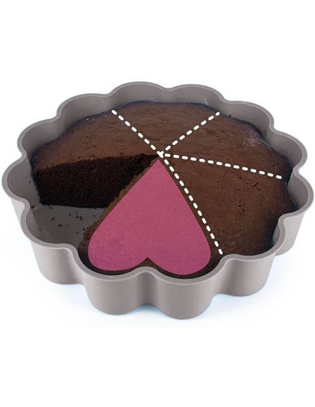 Moule à Gâteau 6 Parts en Forme de Coeur - 3 Couleurs Disponibles