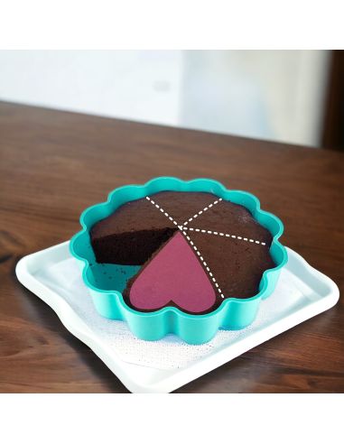 Moule à Gâteau 6 Parts en Forme de Coeur - 3 Couleurs Disponibles