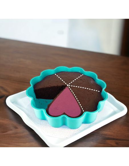 Moule à Gâteau 6 Parts en Forme de Coeur - 3 Couleurs Disponibles