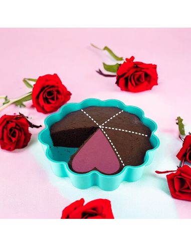 Moule à Gâteau 6 Parts en Forme de Coeur - 3 Couleurs Disponibles