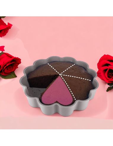 Moule à Gâteau 6 Parts en Forme de Coeur - 3 Couleurs Disponibles