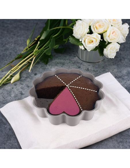 Moule à Gâteau 6 Parts en Forme de Coeur - 3 Couleurs Disponibles
