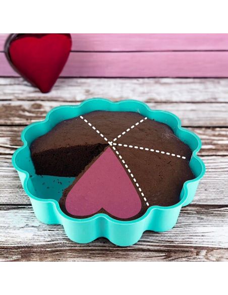 Moule à Gâteau 6 Parts en Forme de Coeur - 3 Couleurs Disponibles