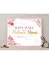 Cadre Diplôme de la Meilleure Mamie - Dimensions : 25,5 x 21 x 1,5 cm