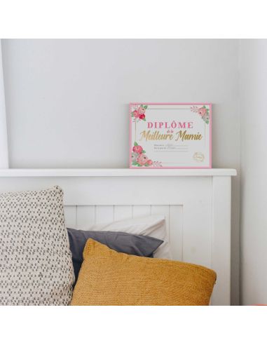 Cadre Diplôme de la Meilleure Mamie - Dimensions : 25,5 x 21 x 1,5 cm