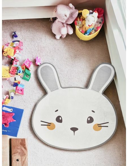 Tapis en Mousse pour Chambre Enfant Motif  "Lapin" - Dimensions : 80 x 75 cm