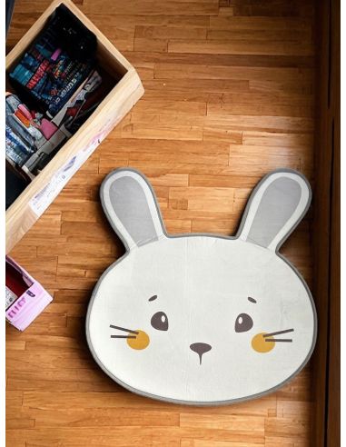 Tapis en Mousse pour Chambre Enfant Motif  "Lapin" - Dimensions : 80 x 75 cm