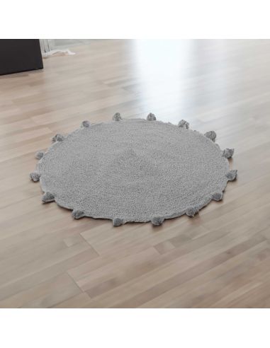 Tapis Circulaire en Coton - Dimensions : 80 x 80 cm