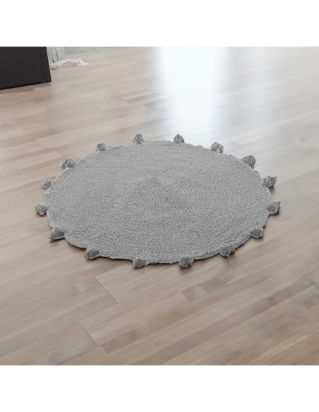 Tapis Circulaire en Coton - Dimensions : 80 x 80 cm