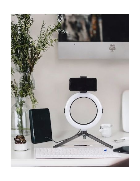 Lampe LED avec Trépied pour Smartphone - Dimensions : 27 x 36 x 50,5 cm