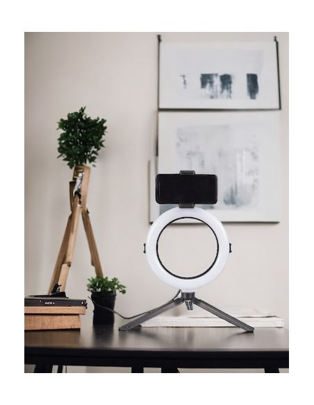 Lampe LED avec Trépied pour Smartphone - Dimensions : 27 x 36 x 50,5 cm