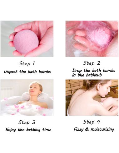 Lot de Quatre Bombes de Bain Pétillantes Fruitées Multi-senteurs