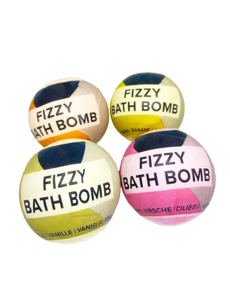 Lot de Quatre Bombes de Bain Pétillantes Fruitées